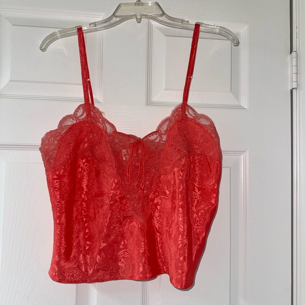 Victoria's Secret coral Lace Satin Bustier Cami